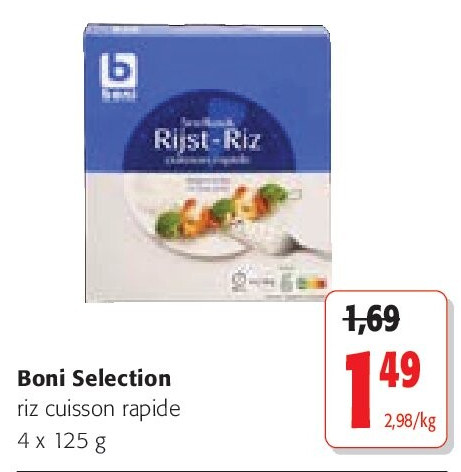 Boni Selection riz cuisson rapide 4 x 125 g