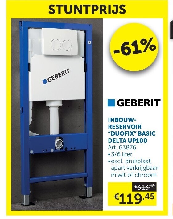 INBOUWRESERVOIR “DUOFIX” BASIC DELTA UP100