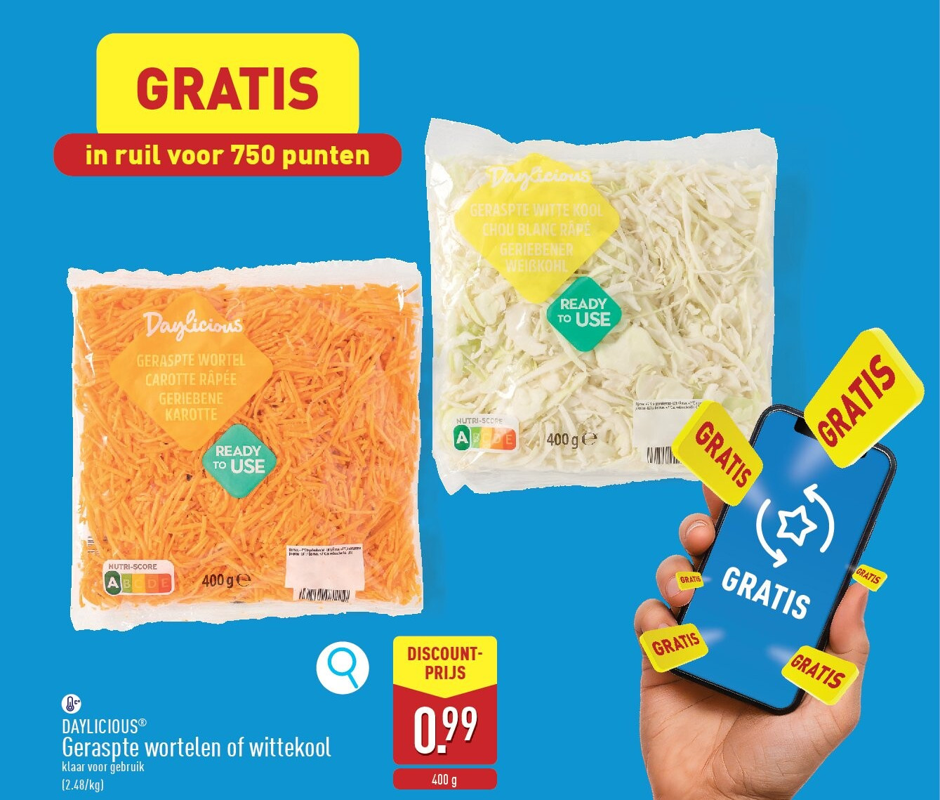 Geraspte wortelenof wittekool