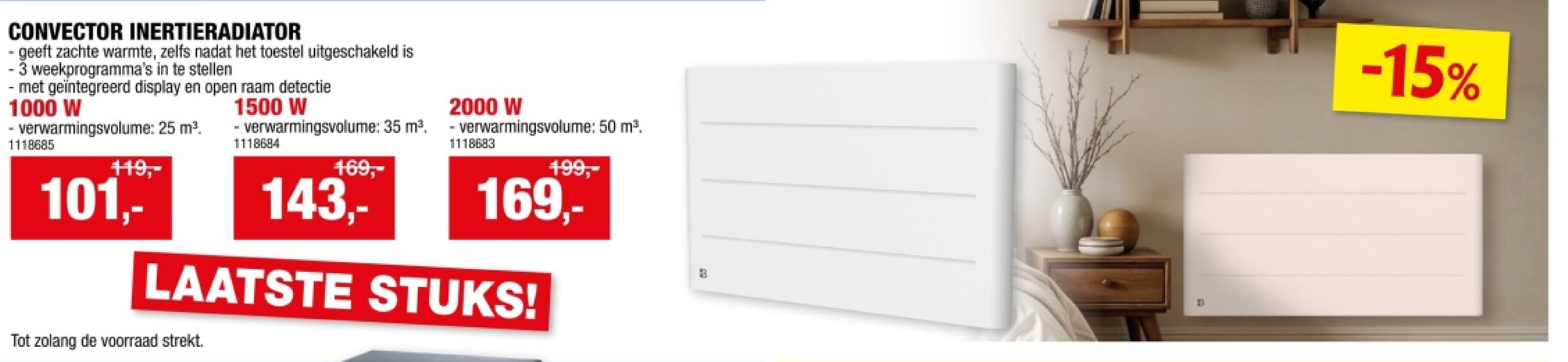CONVECTOR INERTIERADIATOR 1000 W