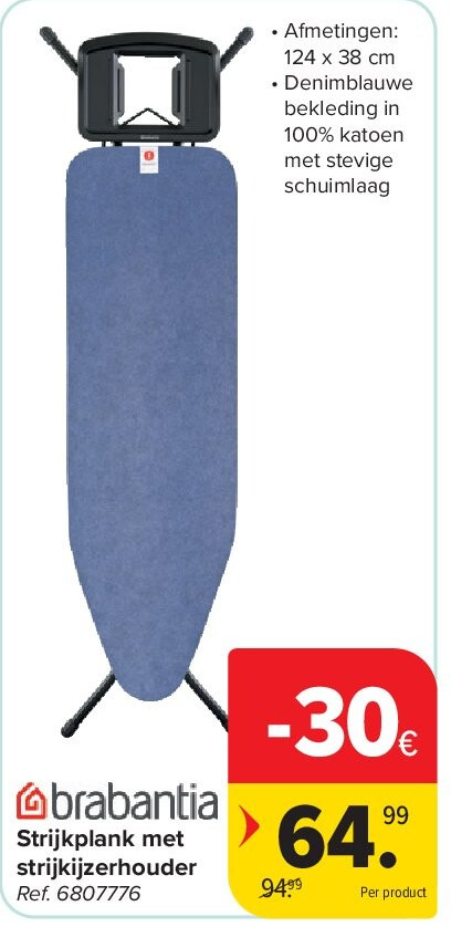 Strijkplank met strijkijzerhouder