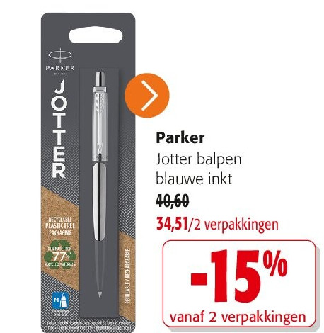Parker Jotter balpen blauwe inkt