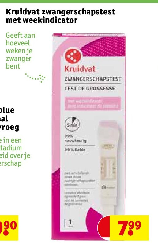Kruidvat zwangerschapstest met weekindicator