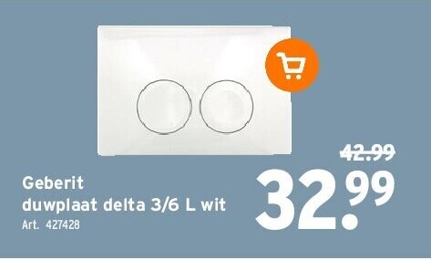 Geberit duwplaat delta 3/6 L wit
