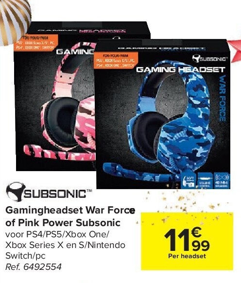 Gamingheadset War Force of Pink Power Subsonic