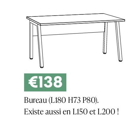 Bureau (L180 H73 P80)