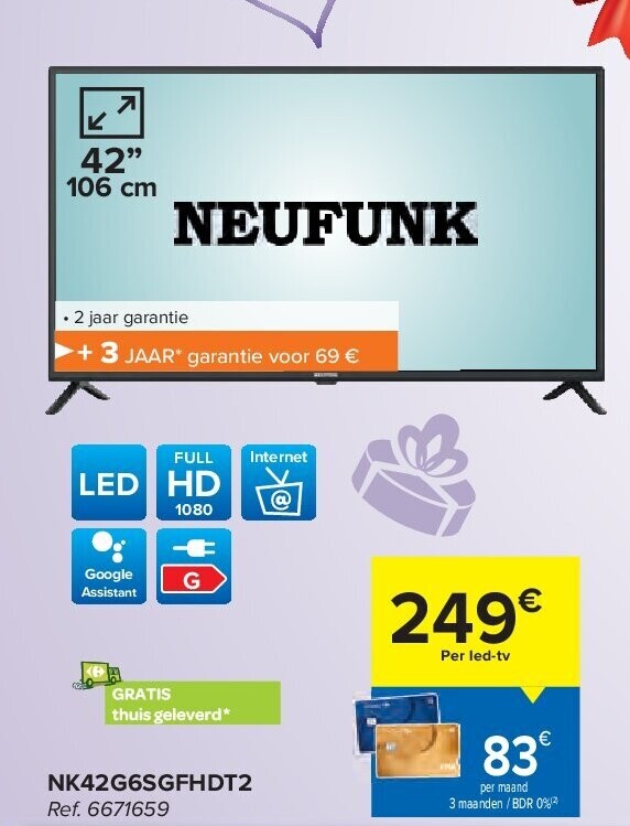 NEUFUNK HD LED TV NK42G6SGFHDT2 42"