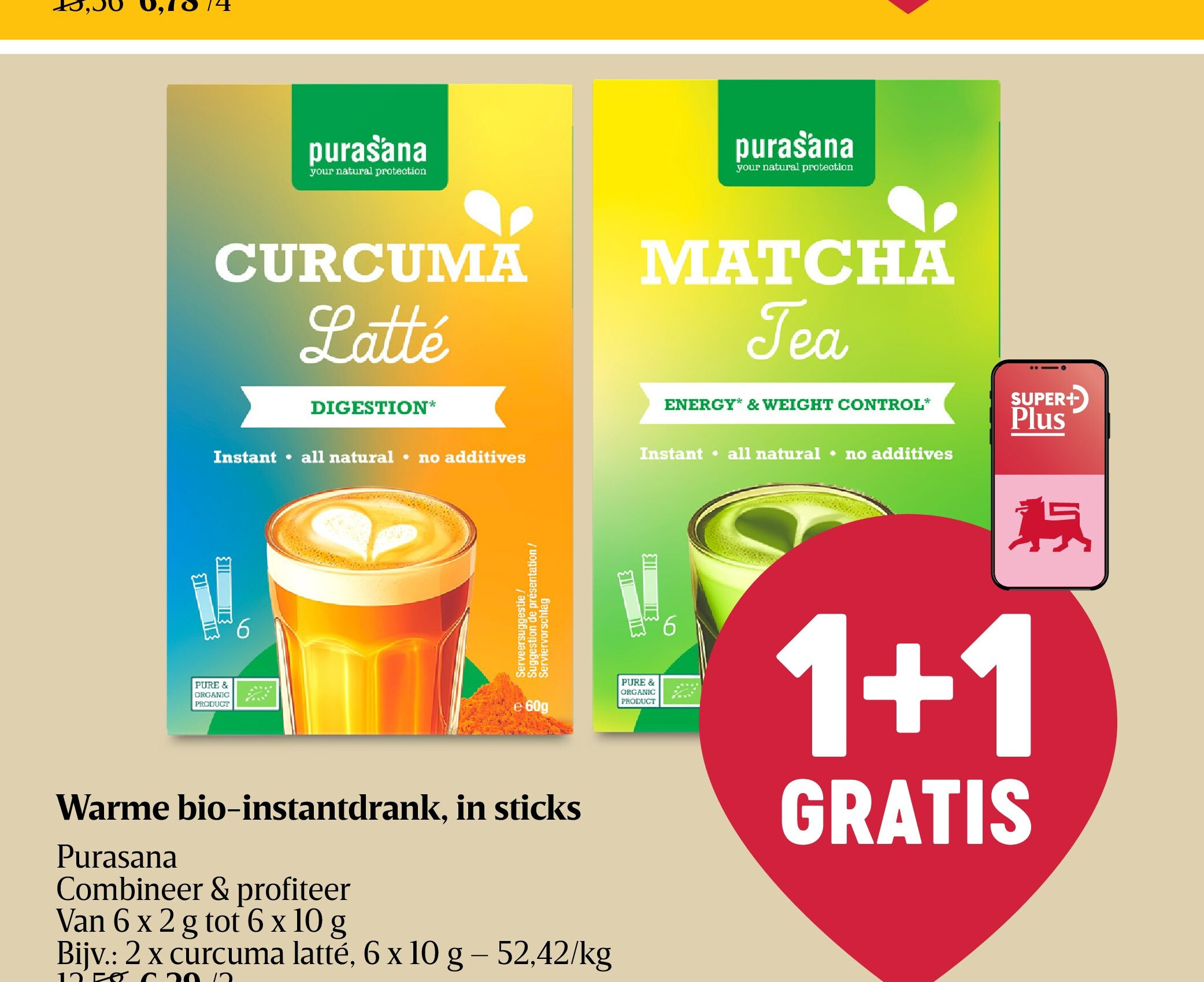 Warme bio-instantdrank, in sticks