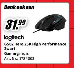 G502 Hero 25K High Performance Zwart Gaming muis