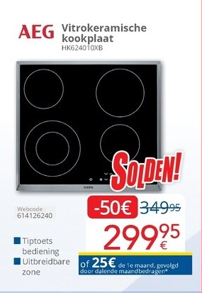 Vitrokeramische kookplaat HK6240faxB