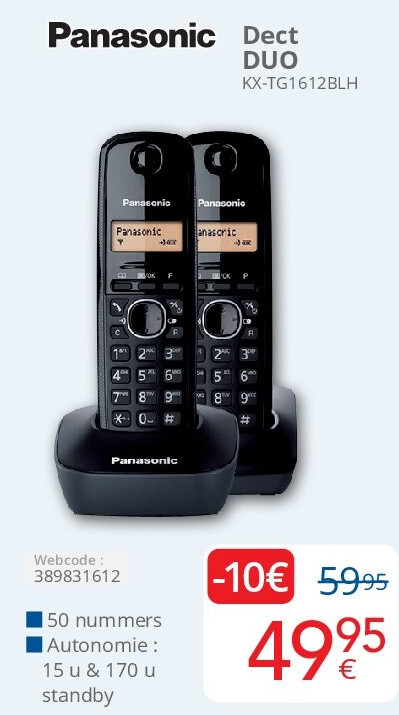 Dect DUO KX-TG1612BLH