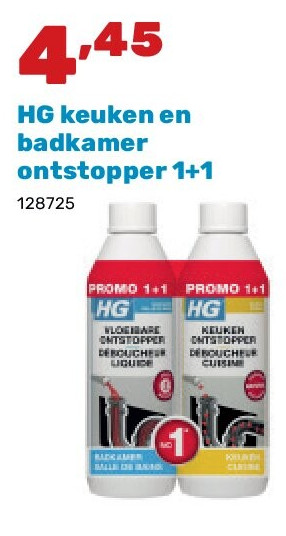 HG keuken en badkamer ontstopper 1+1