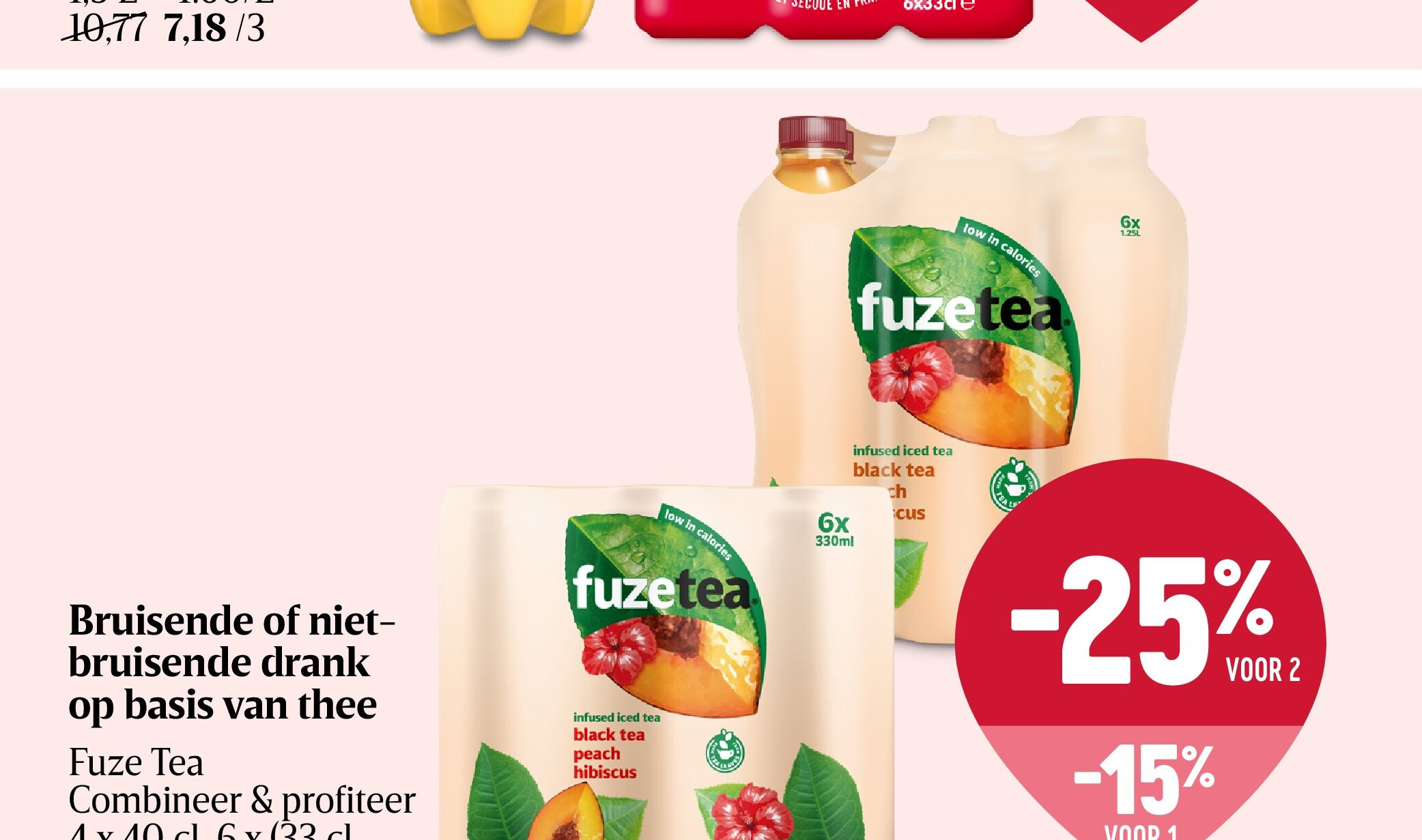 Bruisende of nietbruisende drank op basis van thee