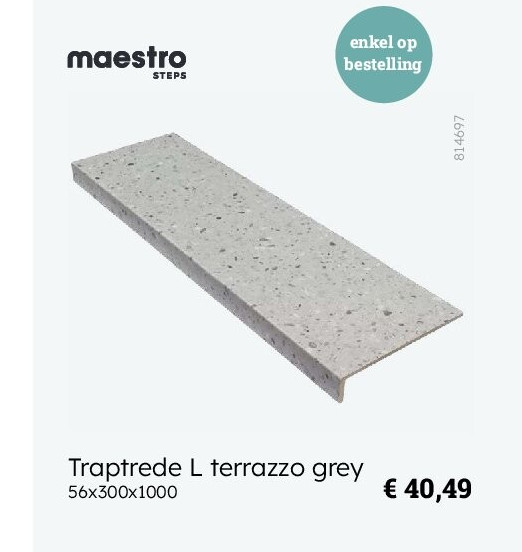 Traptrede L terrazzo grey