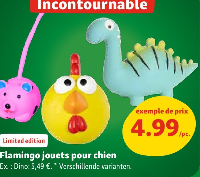 Flamingo jouets pour chien