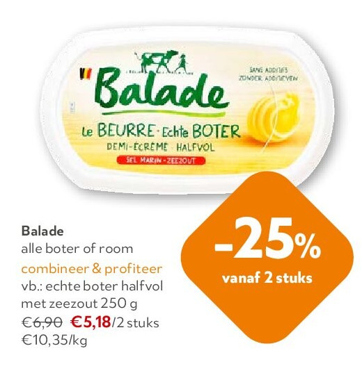 echte boter halfvol met zeezout 250 g