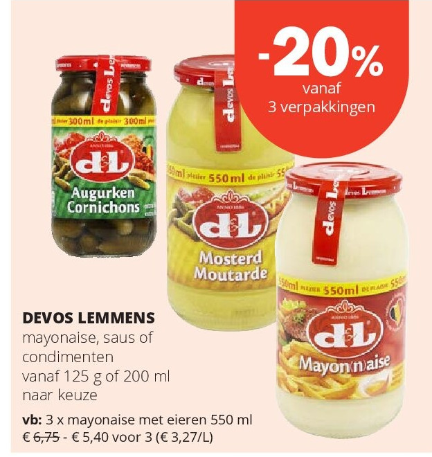 DEVOS LEMMENS mayonaise met eieren 550 ml