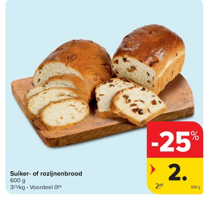 Suiker- of rozijnenbrood