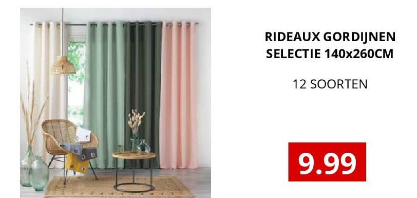 RIDEAUX GORDIJNEN SELECTIE 140x260CM