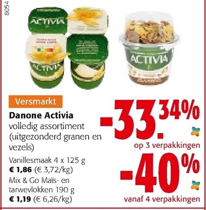 Danone Activia Vanillesmaak 4 x 125 g