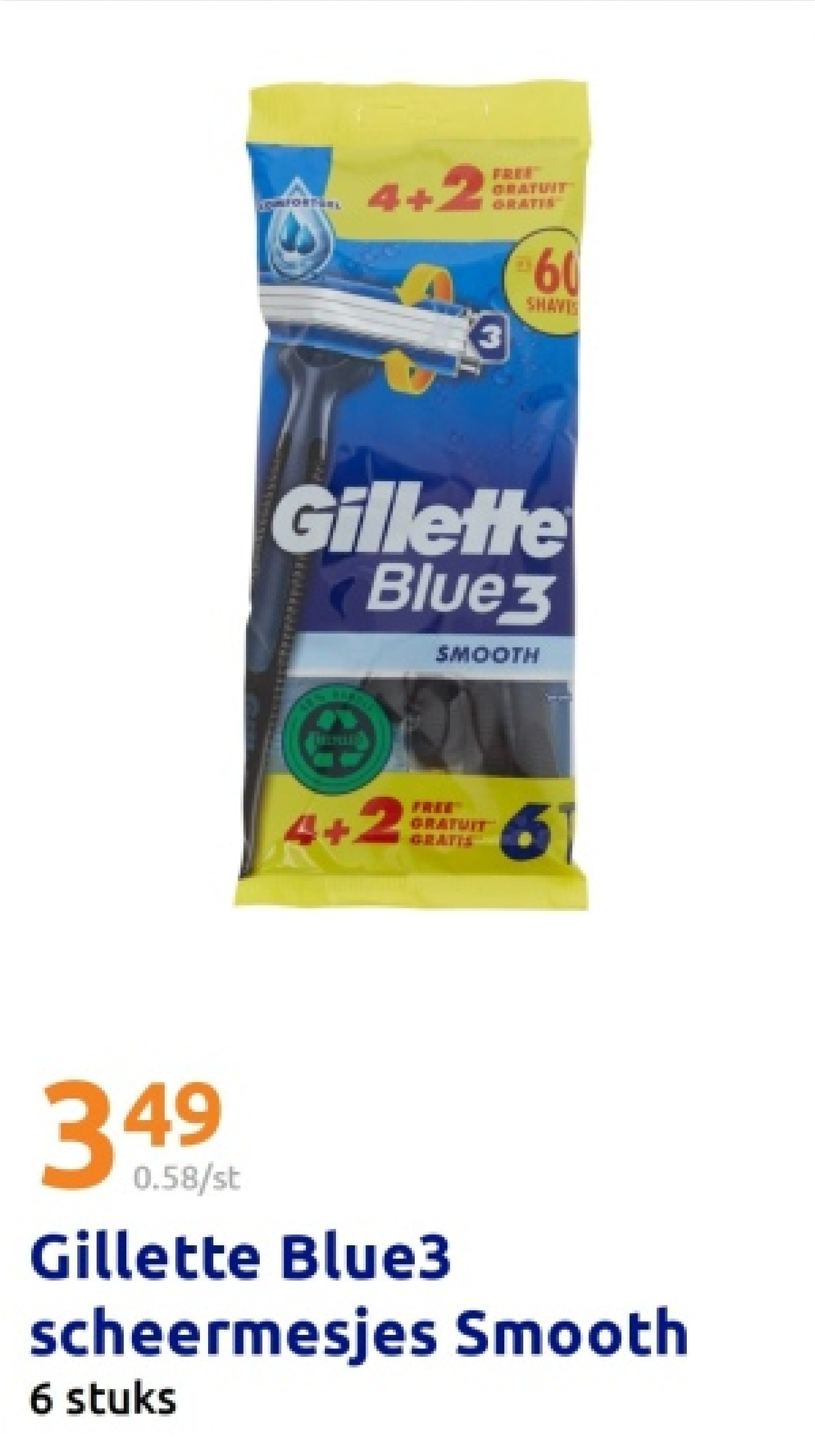 Gillette Blue3 scheermesjes Smooth