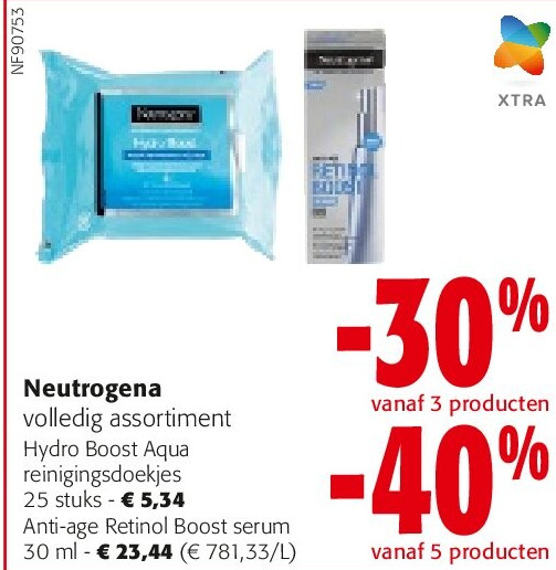 Neutrogena Hydro Boost Aqua reinigingsdoekjes 25 stuks