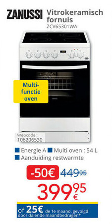 ZANUSSI Vitrokeramisch fornuis
