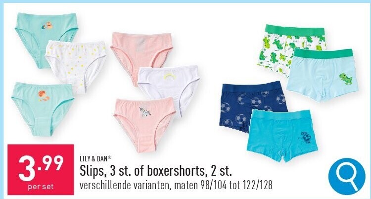 Slips, 3 st. of boxershorts, 2 st.