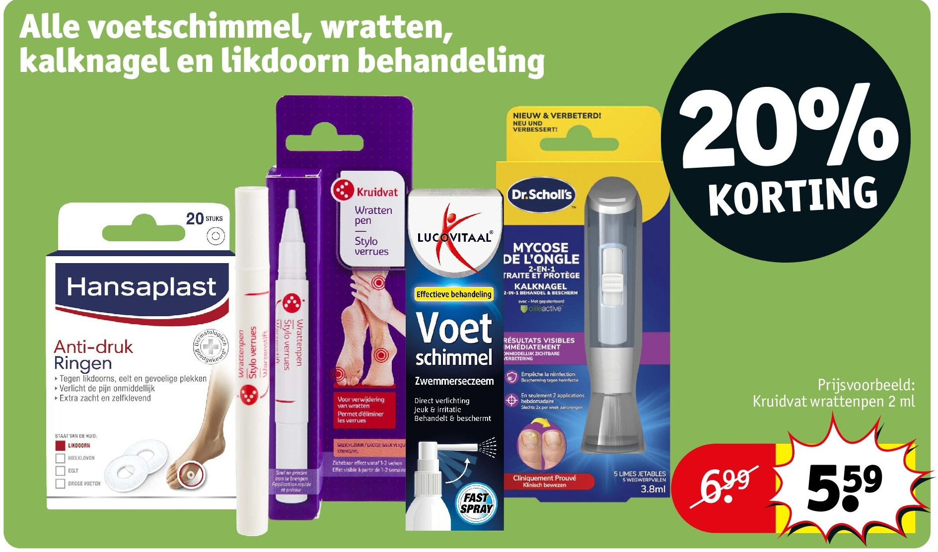 Alle voetschimmel, wratten, kalknagel en likdoorn behandeling