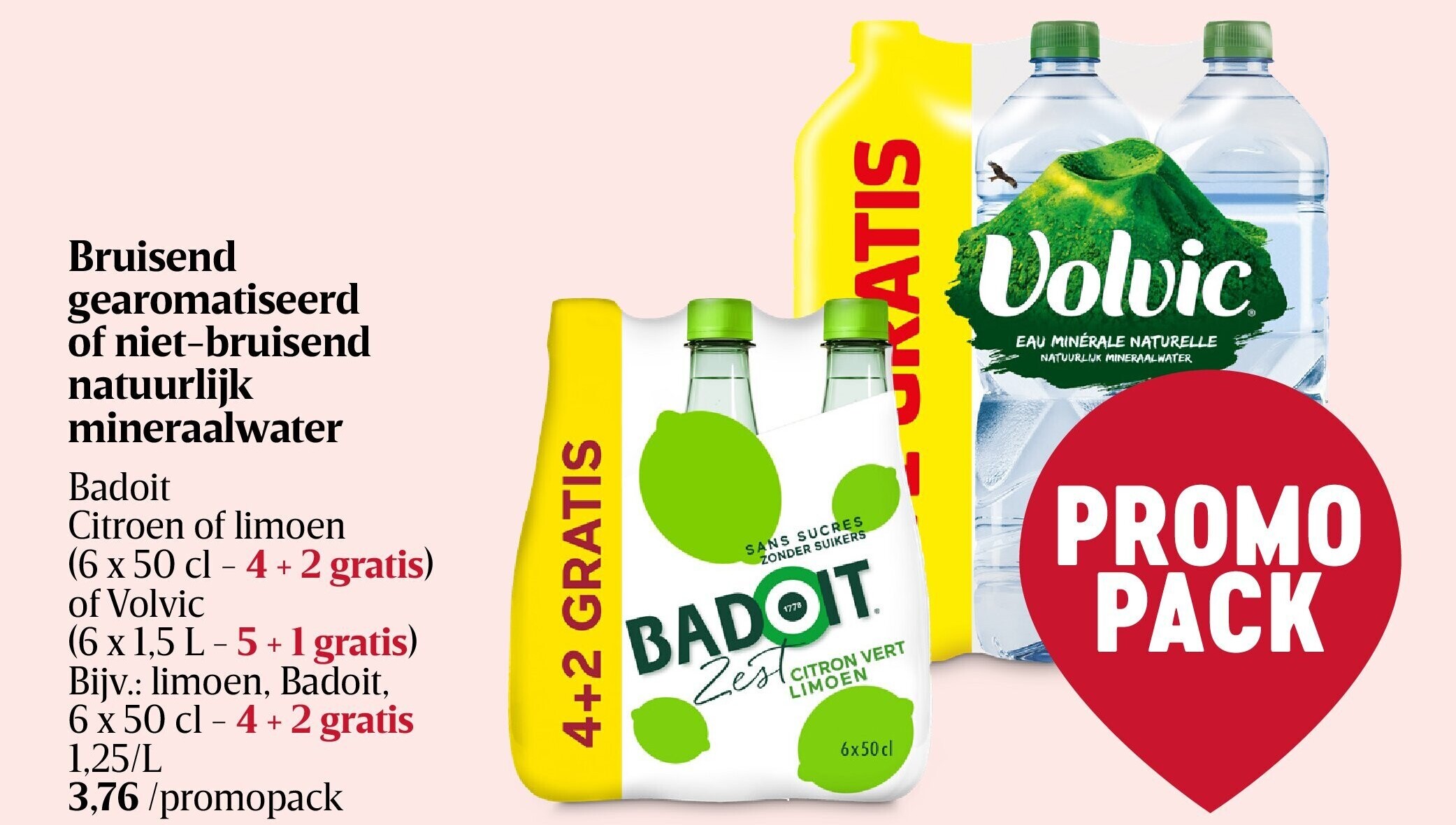 Bruisend gearomatiseerd of niet-bruisend natuurlijk mineraalwater