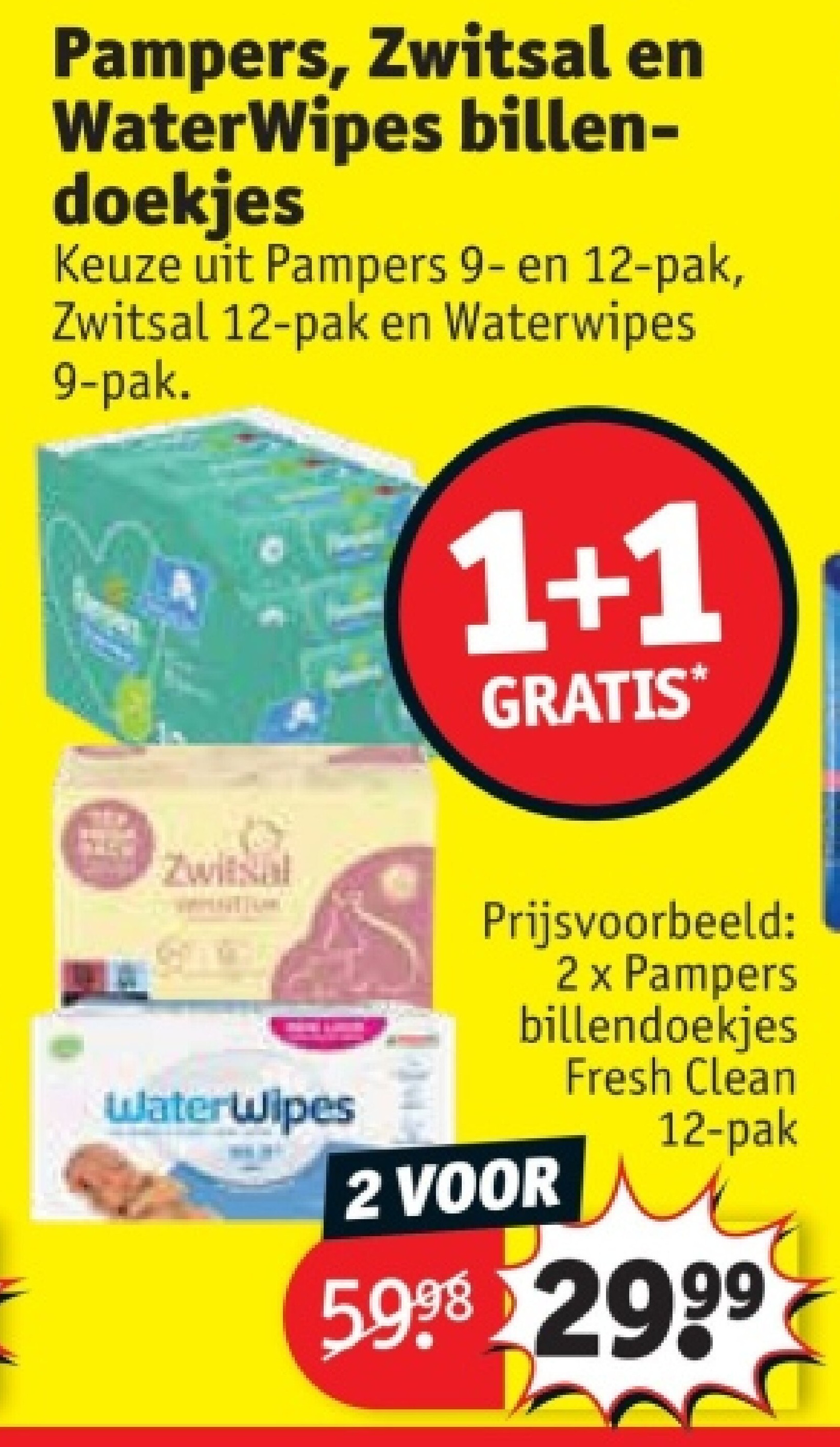 Pampers, Zwitsal en WaterWipes billendoekjes