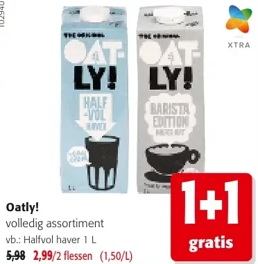 Oatly! Halfvol haver 1 L