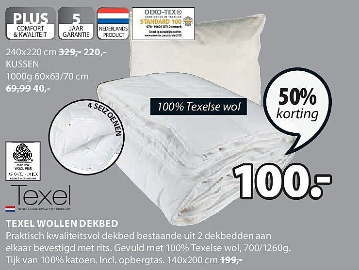 TEXEL WOLLEN DEKBED 140x200 cm