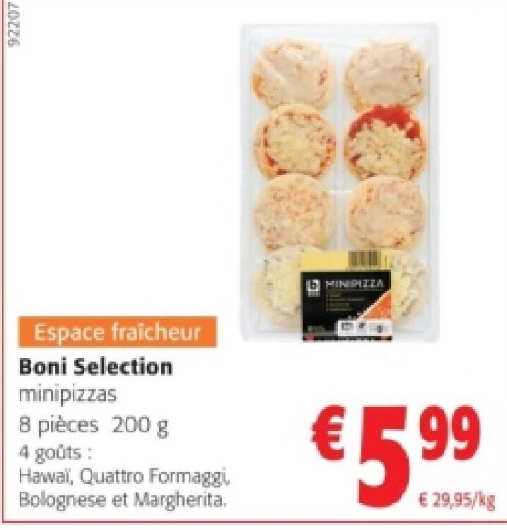 Boni Selection minipizzas 8 pièces 200 g