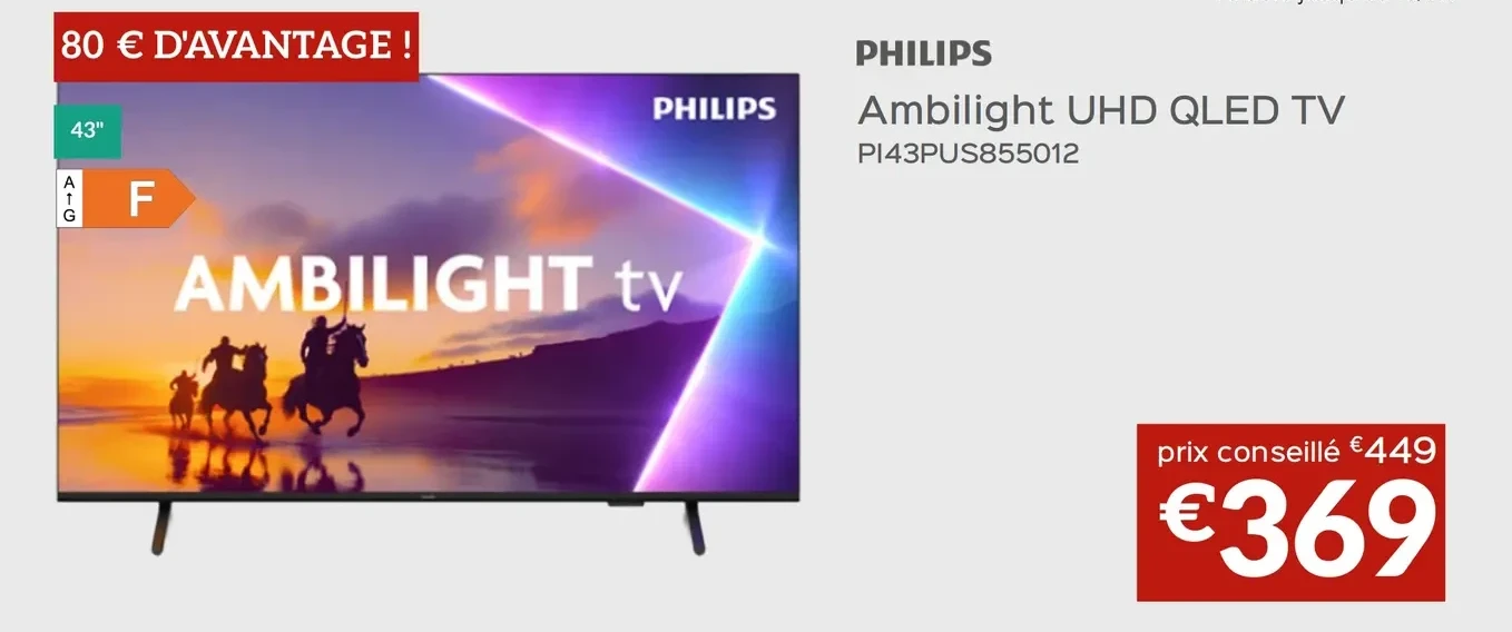 Philips Ambilight UHD QLED TV P143PUS855012