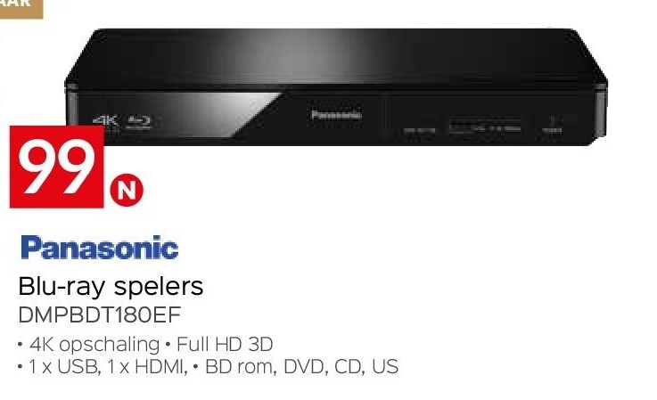 Panasonic Blu-ray spelers DMPBDT180EF