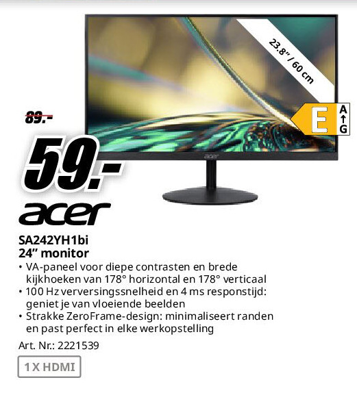 Acer SA242YH1bi 24” monitor