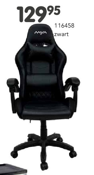 GAMINGSTOEL USB+licht zwart