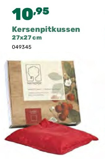 Kersenpitkussen 27x27 cm