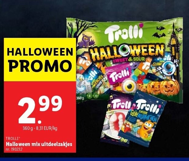 Halloween mix uitdeelzakjes