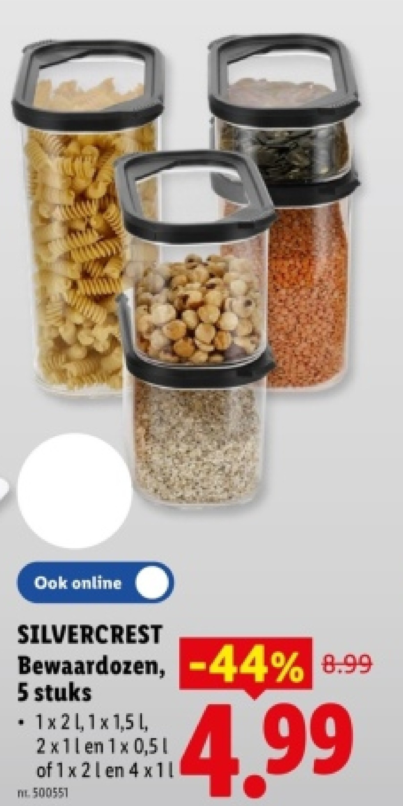 Bewaardozen, 5 stuks