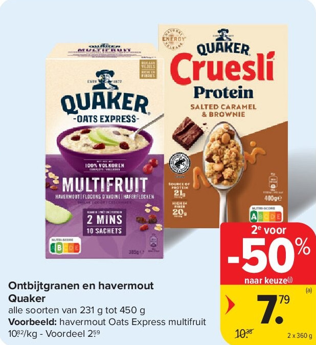 Ontbijtgranen en havermout Quaker