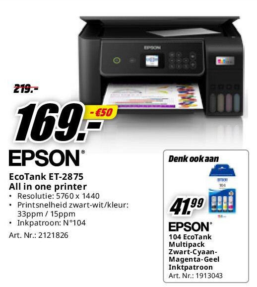 EcoTank ET-2875 All in one printer