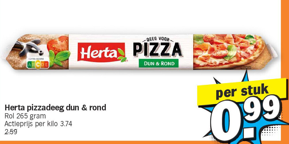 Herta pizzadeeg dun & rond
