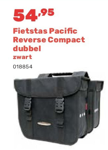 Fietstas Pacific Reverse Compact dubbel zwart