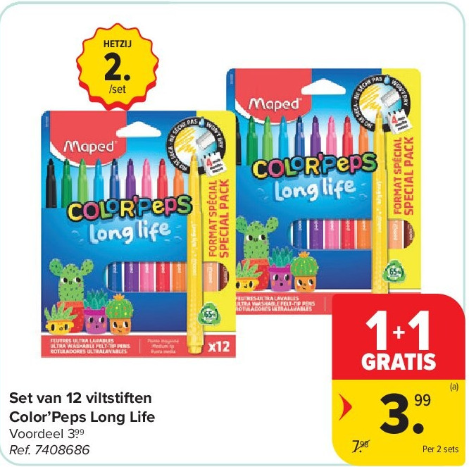 Set van 12 viltstiften Color’Peps Long Life