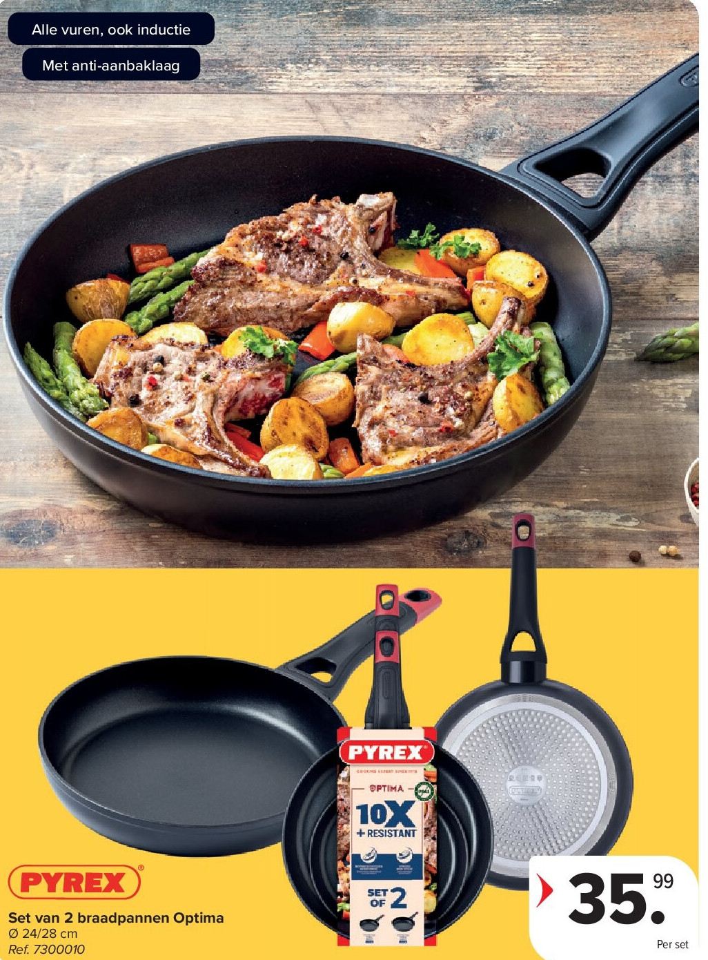 Set van 2 braadpannen Optima