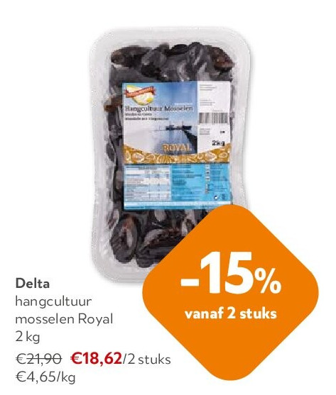 Delta hangcultuur mosselen Royal 2 kg