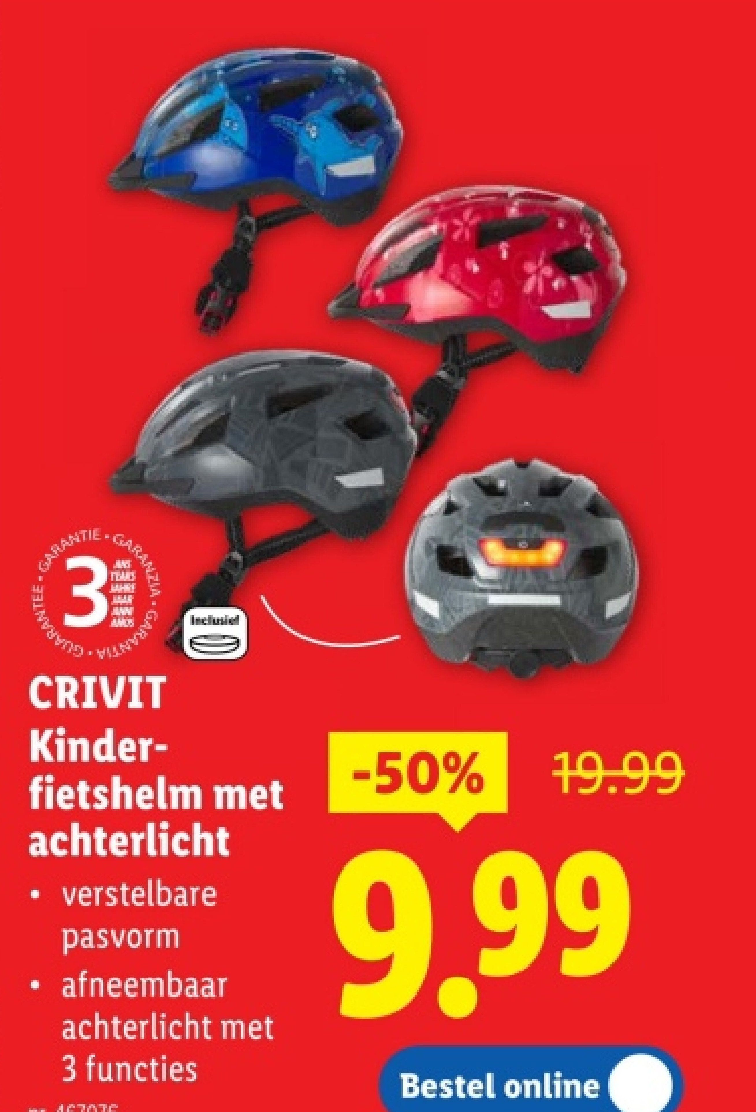 Kinderfietshelm met achterlicht