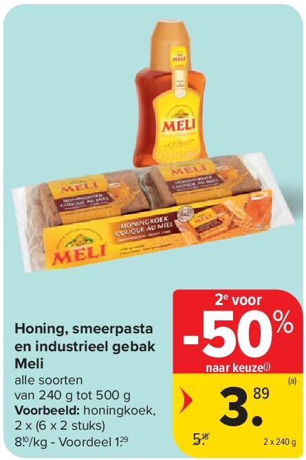 Honing, smeerpasta en industrieel gebak Meli